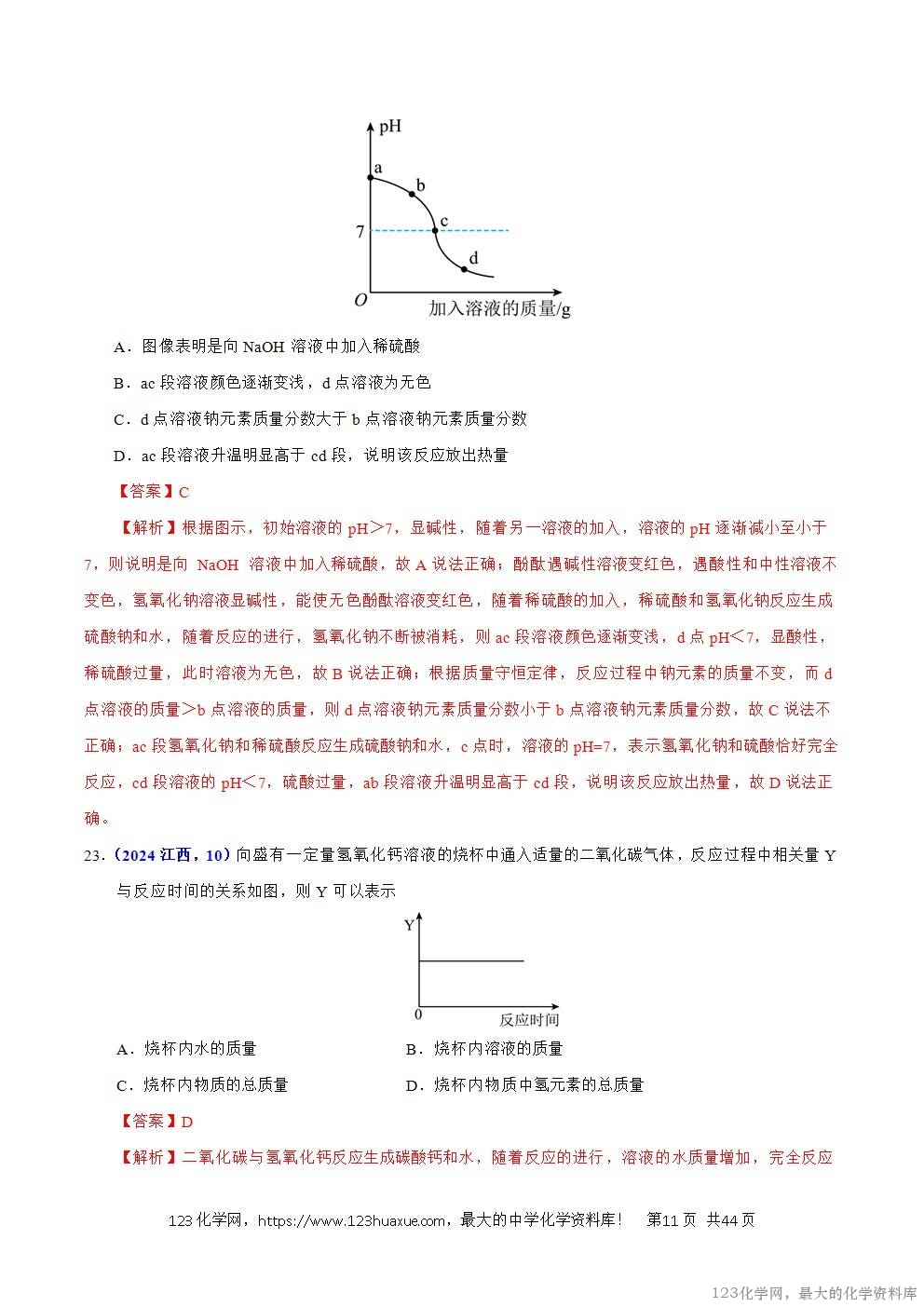 2024年中考化学试卷分类汇编专题13酸碱盐的性质解析版word版